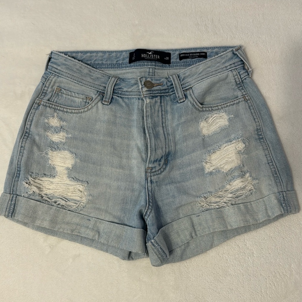Hollister Denim High-Rise Boyfriend Shorts